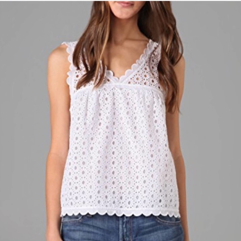 Juicy Couture Bonnie White Eyelet Tank